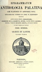 Tapa de Epigrammatum anthologia palatina cum Planudeis et appendice nova epigrammatum veterum ex libris et marmoribus ductorum