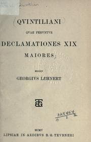Tapa de Quintiliani Quae feruntur declamationes XIX maiores