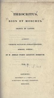 Tapa de Theocritus, Vion et Moschus
