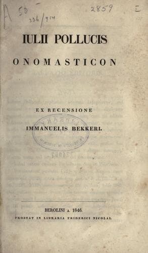 Tapa de Onomasticon.