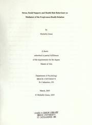 Tapa de Stress, social support, and health risk behaviours as mediators of the forgiveness-health relation