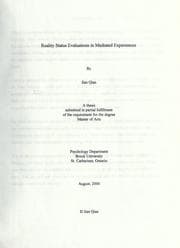 Tapa de Reality status evaluations in mediated experiences