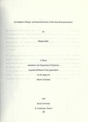 Tapa de Investigation of regio- and sterochemistries of microbial biotransformation