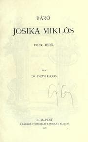 Tapa de Jósika Miklós, 1794-1865