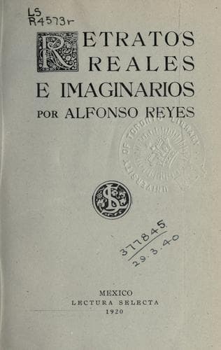 Tapa de Retratos reales e imaginarios