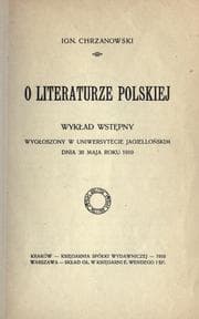 Tapa de O literaturze polskiej