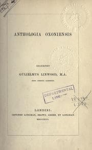 Tapa de Anthologia oxoniensis