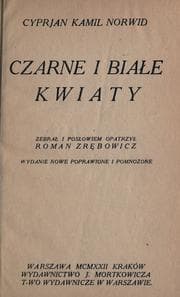 Tapa de Czarne i biae kwiaty