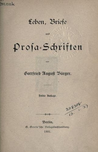 Tapa de Leben, Briefe und Prosa-Schriften