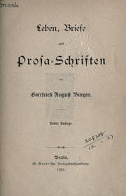 Tapa de Leben, Briefe und Prosa-Schriften