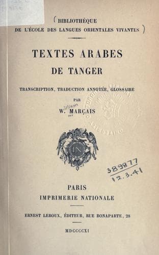 Tapa de Textes arabes de Tanger