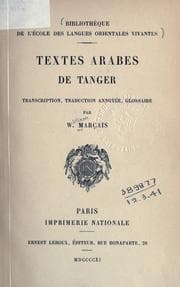 Tapa de Textes arabes de Tanger
