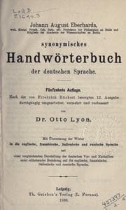 Tapa de Synonymisches Handwörterbuch der deutschen Sprache