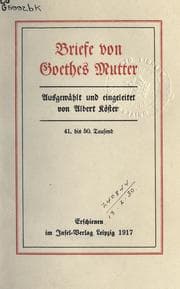 Tapa de Briefe von Goethes Mutter