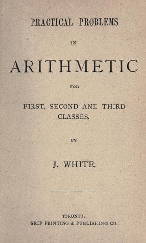 Tapa de Practical problems in arithmetic for first, second and third classes