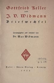Tapa de Gottfried Keller und J.V. Widmann: Briefwechsel