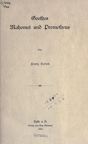 Tapa de Goethes Mahomet und Prometheus