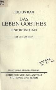 Tapa de Das Leben Goethes