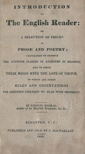 Tapa de Introduction to the English reader