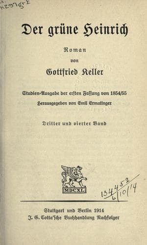 Tapa de Der grüne Heinrich