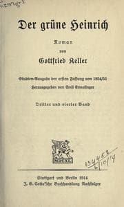 Tapa de Der grüne Heinrich