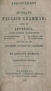 Tapa de Abridgement of Murray's English grammar