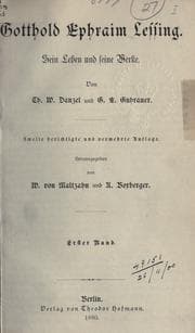Tapa de Gotthold Ephraim Lessing, sein Leben und seine Werke