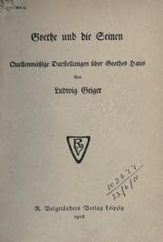 Tapa de Goethe und die Seinen