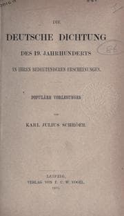 Tapa de Die deutsche Dichtung des 19. Jahrhunderts in ihren bedeutenderen Erscheinungen