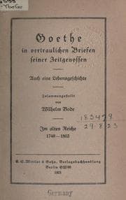 Tapa de Goethe in vertraulichen Briefen seiner Zeitgenossen