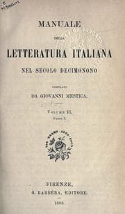 Tapa de Manuale della letteratura Italiana nel secolo decimonono