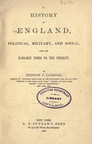 Tapa de A history of England, political, military, and social, from the earliest times to the present
