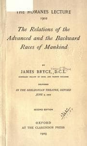 Tapa de The relations of the advanced and the backward races of mankind