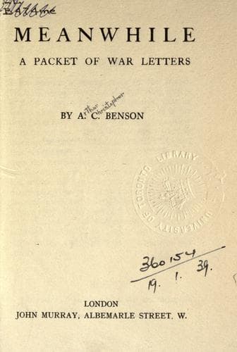 Tapa de Meanwhile, a packet of war letters.
