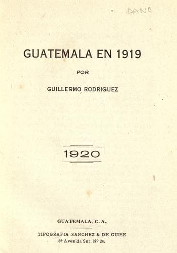 Tapa de Guatemala en 1919