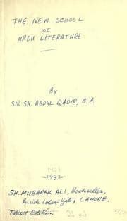 Tapa de The new school of Urdu literature