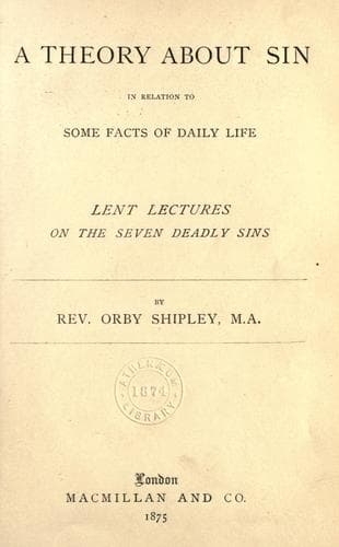Tapa de A theory about sin