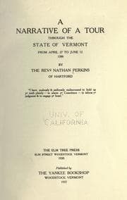 Tapa de A narrative of a tour through the state of Vermont from April 27 to June 12, 1789