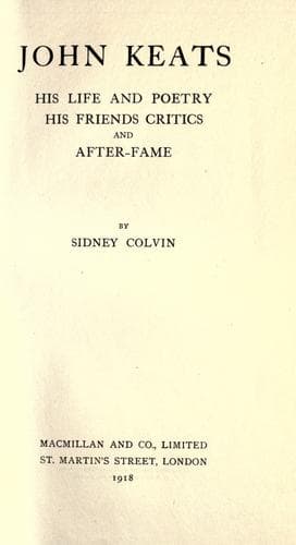 Tapa de John Keats