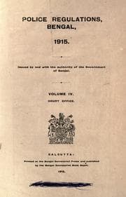 Tapa de Police regulations, Bengal, 1915