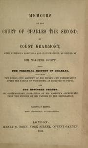Tapa de Memoirs of the court of Charles the Second