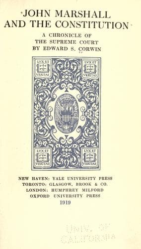 Tapa de John Marshall and the Constitution