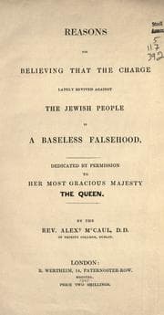 Tapa de Reasons for believing that the charge lately revived against the Jewish people is a baseless falsehood