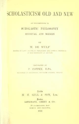 Tapa de Scholasticism old and new