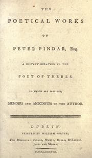 Tapa de The poetical works of Peter Pindar, Esq