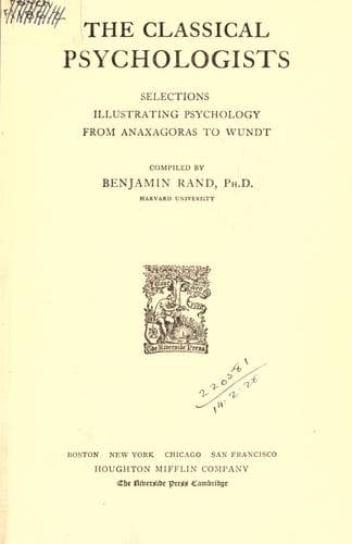 Tapa de The classical psychologists