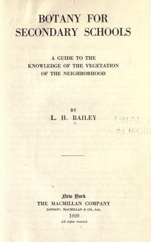 Tapa de Botany for secondary schools