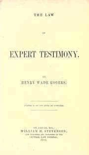 Tapa de The law of expert testimony