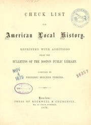 Tapa de Check list for American local history