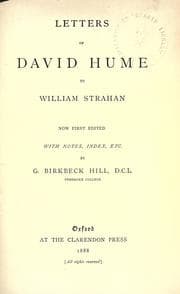 Tapa de Letters of David Hume to William Strahan, now first edited with notes, index, etc